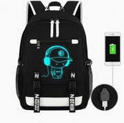 Plecak szkolny młodzieżowy USB 15,6" brelok wodoodporny czarny