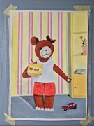 Miś Uszatek akwarela od artysty piękna na prezent 