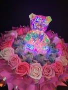 Walentynkowy bukiet z misiem led walentynki 