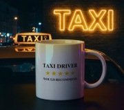 Smieszny prezent dla kierowcy taksowki kubek dla taksowkarza bolt uber 