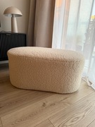 Pufa OREBO 84 45 naturalna biel/tkanina pluszowa