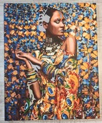 Obraz rysunkowy Kolorowa Pani