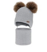 Zestaw czapka i komin 100% wełna merino