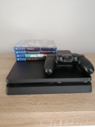 PlayStation 4 Slim 1TB + jeden pad + 4 gry