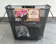 Koszyk rowerowy przedni z rączką – metalowy, czarny