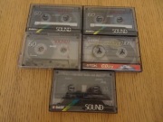 Kasety magnetofonowe 5 sztuk, TDK, Basf, Emtec