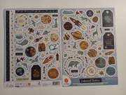 Naklejki planer scrapbooking DecoTime 2 szt. arkusze A4 - kosmos gwiazdy