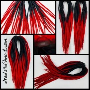 Wełniane dredloki -Krwawa czerń- set 30sztuk DE