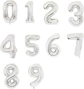 Balon cyfra 1 srebrny 32"