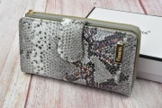 Portfel skórzany damski Patrizia wielokolorowy wzór skóry wężowej