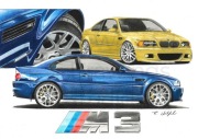 BMW E46 M3 plakat wydruk prezent A3 42x30