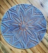 Rozeta szydełkowa 35cm na metalowej obręczy 