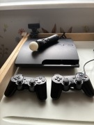 Zestaw PS3 Slim 320GB CECH-3004B | 2 Oryginalne Pady | PS Move | 10 Gier
