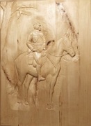 Płaskorzeźba inspirowana obrazem Wojciecha Kossaka "Pisłudzki na Kasztance"