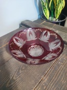 Kryształowa misa owocarka rubinowa Bohemia