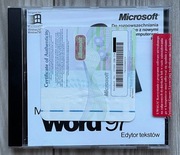 Edytor Microsoft Word 97 PL Certyfikat COA Plomba Retro