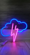 Neon LED Chmura Burzowa – niebiesko-różowa