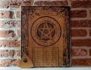 Tablica Runiczna Ouija Drewniana Pentagram Wróżby Magia Rękodzieło