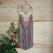 Makrama na kole z imieniem łapacz snów imienna