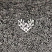 Ozdoby 3d, biżuteria z cyrkoniami, charms - heart, 1szt.