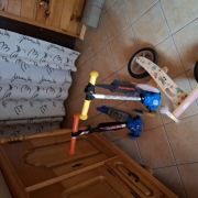 Rowerek biegowy drewniany jeździk, Szary, Piccolo Kids hulajnogi psi patrol