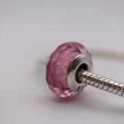 Charms 925 Srebro s925 Różowy Kryształ Bead do Bransoletki Modułowej