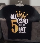 Be Lucky t-shirt dziecięcy czarny bawełna rozmiar 110 (105 - 110 cm)