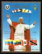 Paragwaj1985 rok - Papież Jan Paweł II- złote napisy
