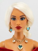 Zestaw biżuterii dla lalek Barbie niebieskie serca