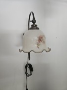 Kinkiet mosiądz regulowany klosz