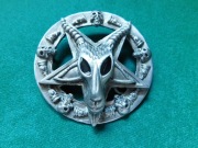 Klamra do pasa - głowa kozła, Baphomet, pentagram