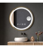 Lustro Led panel dotykowy, złote gold 60x60 cm