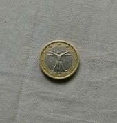 Moneta 1 euro Italia 2008 rok 