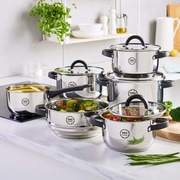 Zestaw garnków Magda Gessler Home Black, 10 elementów, stal nierdzewna