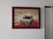 Obraz na płótnie. Reprodukcja Beksiński. Auto, malarstwo, farby olejne