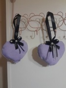 Nowa zawieszka Serduszko 12cm+wstążka lawenda/wrzos 