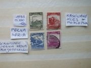 4szt. znaczki pełna seria Mi 580 Niemcy 1935r. KOLEJ Rzesza POCIĄGI Reich