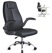 Ergonomiczny fotel biurowy BASETBL skórzany 150 kg czarny