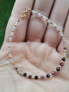 Bransoletka labradoryt rubin srebro 925 turmalin 