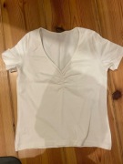 Massimo Dutti koszulka tshirt kremowa bawełna
