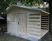 Domek narzędziowy z drewutnia 3x4m
