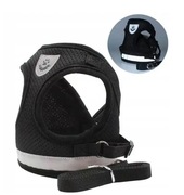 ZELKI BEZUCISKOWE SPACEROWE REGULOWANE ODBLASK DLA KOTA + SMYCZ ROZMIAR M