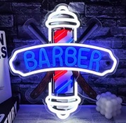 NEON LAMPA BARBER SZYLD LED DO SALONU FRYZJERSKIEGO MESKI FRYZJER 