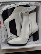 Białe Skórzane Botki - Kozaki Kazar Studio rozmiar 36 Nowe