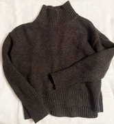 Szary sweter golf H&M grafit z wełna