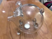 Szklana świnka skarbonka - Duża