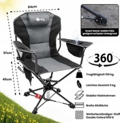 Krzesło wędkarskie obrotowe kempingowe fotel obrotowy