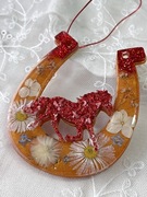 Bombka choinkowa – Podkowa z koniem | rękodzieło