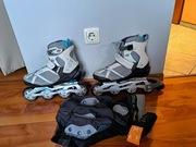 Rolki rozmiar 39 i zestaw ochraniaczy na kolana ,lokcie i dłonie rozmiar M