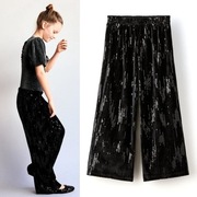 ZARA czarne aksamitne spodnie wyszywane cekinami 13 14 lat